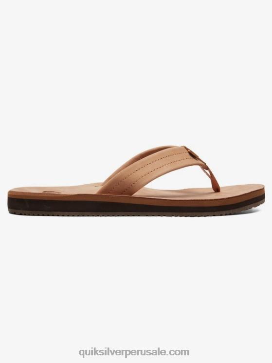 Quiksilver N8LNT1186 hombres bronceado - sólido sandalias erreka de piel