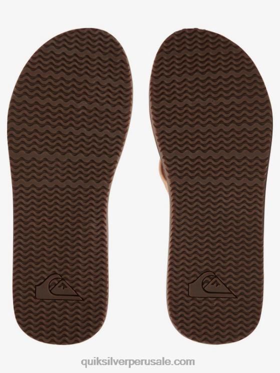 Quiksilver N8LNT1186 hombres bronceado - sólido sandalias erreka de piel
