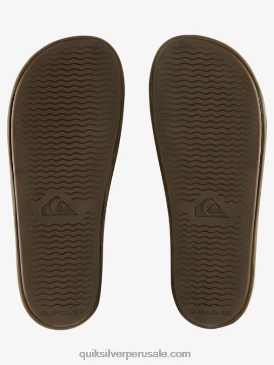 Quiksilver N8LNT1285 hombres bronceado 1 sandalias rivi de piel con doble ajuste