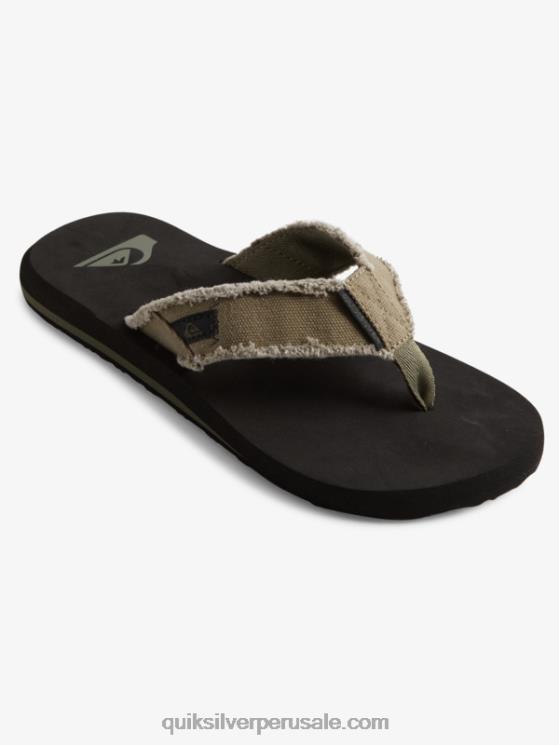 Quiksilver N8LNT1292 hombres verde/negro/marrón sandalias Monkey Abyss