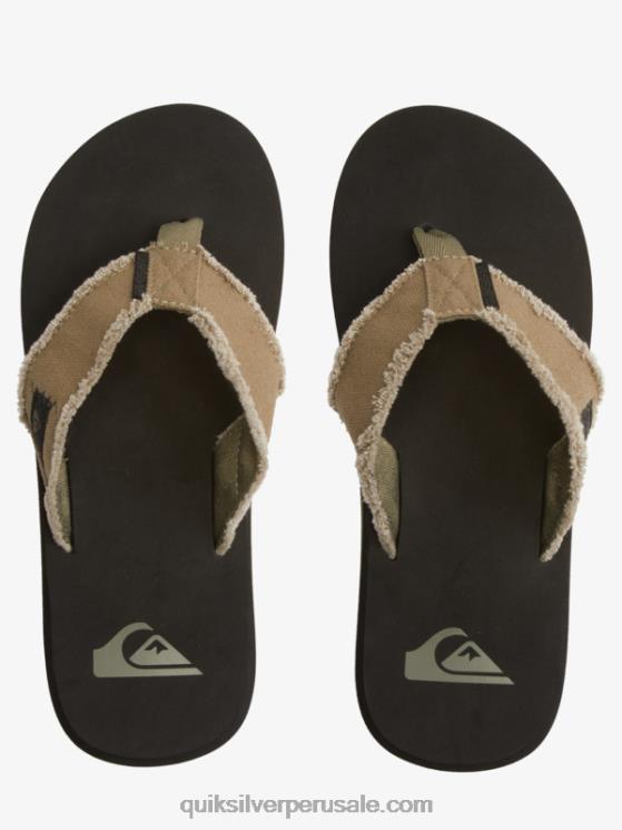 Quiksilver N8LNT1292 hombres verde/negro/marrón sandalias Monkey Abyss