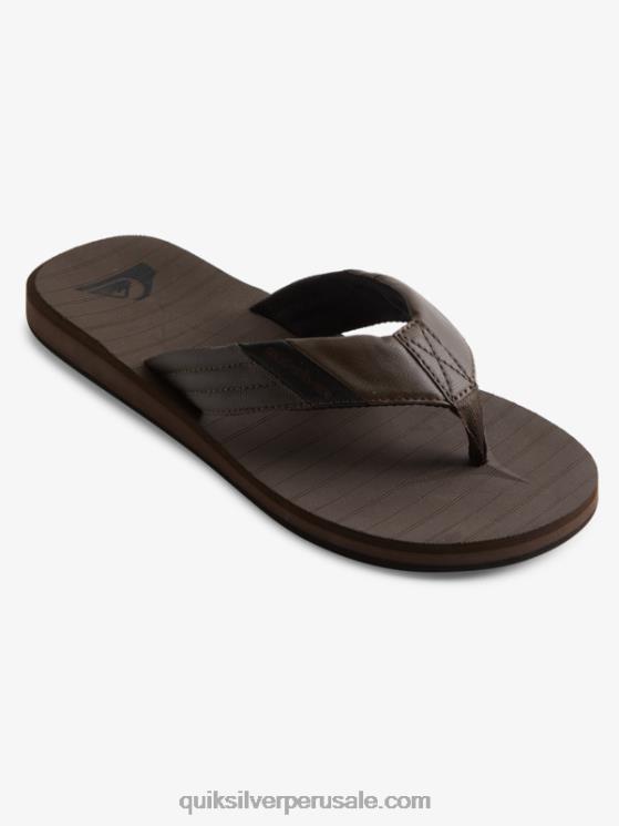 Quiksilver N8LNT1297 hombres marrón/negro sandalias carver tropics