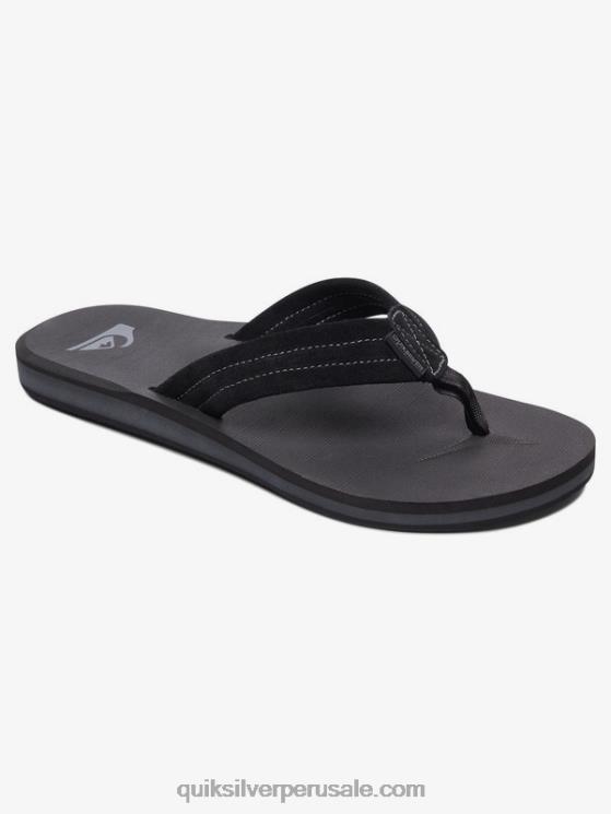 Quiksilver N8LNT1632 hombres negro sólido sandalias carver de ante