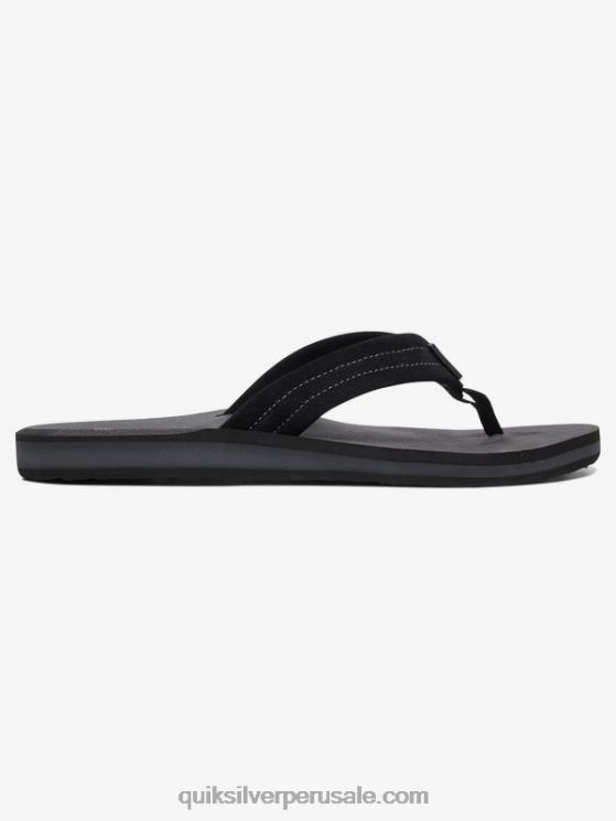 Quiksilver N8LNT1632 hombres negro sólido sandalias carver de ante