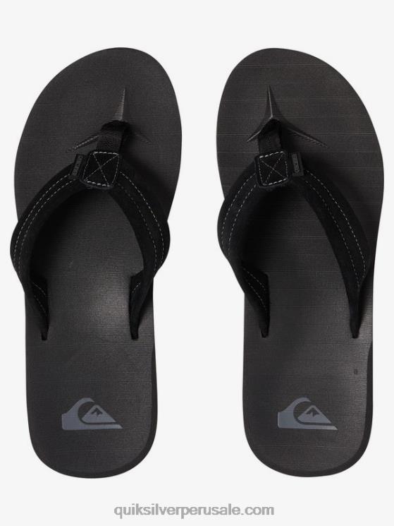 Quiksilver N8LNT1632 hombres negro sólido sandalias carver de ante