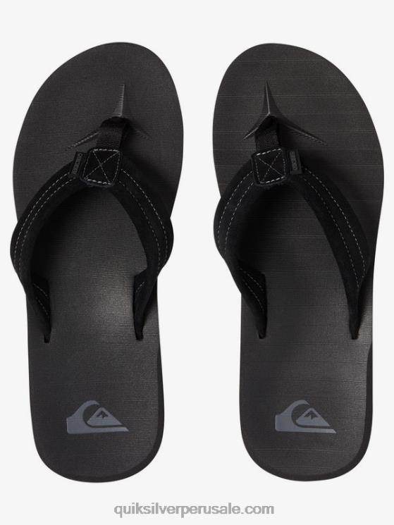 Quiksilver N8LNT1632 hombres negro sólido sandalias carver de ante