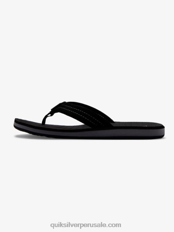 Quiksilver N8LNT1632 hombres negro sólido sandalias carver de ante