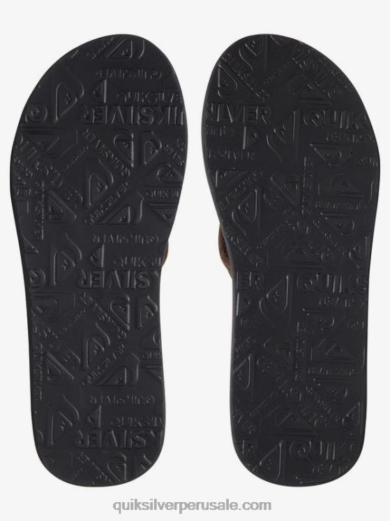 Quiksilver N8LNT1632 hombres negro sólido sandalias carver de ante