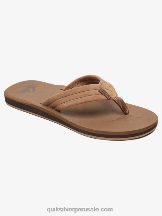 Quiksilver N8LNT1633 hombres bronceado - sólido sandalias carver de ante