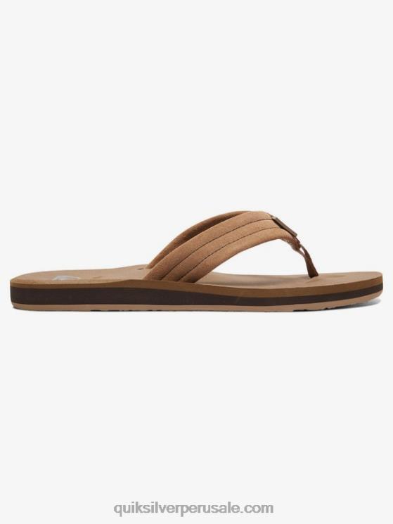 Quiksilver N8LNT1633 hombres bronceado - sólido sandalias carver de ante