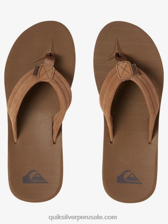 Quiksilver N8LNT1633 hombres bronceado - sólido sandalias carver de ante