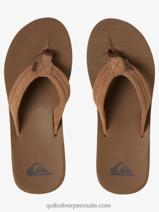 Quiksilver N8LNT1633 hombres bronceado - sólido sandalias carver de ante