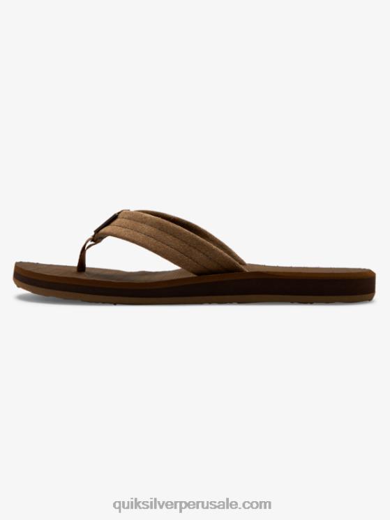 Quiksilver N8LNT1633 hombres bronceado - sólido sandalias carver de ante