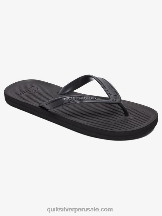 Quiksilver N8LNT1650 hombres negro sólido chanclas haleiwa