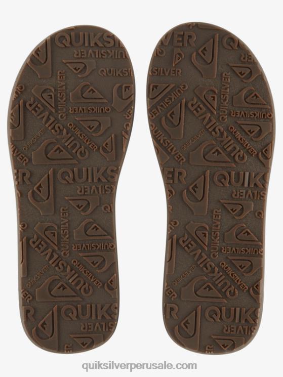 Quiksilver N8LNT1774 hombres bronceado - sólido sandalias carver de piel