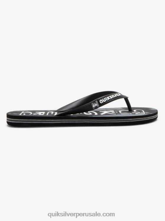 Quiksilver N8LNT1775 hombres negro chanclas molokai con gotas de ácido