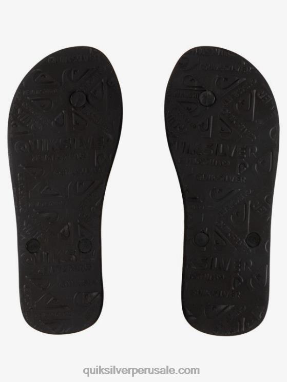 Quiksilver N8LNT1775 hombres negro chanclas molokai con gotas de ácido
