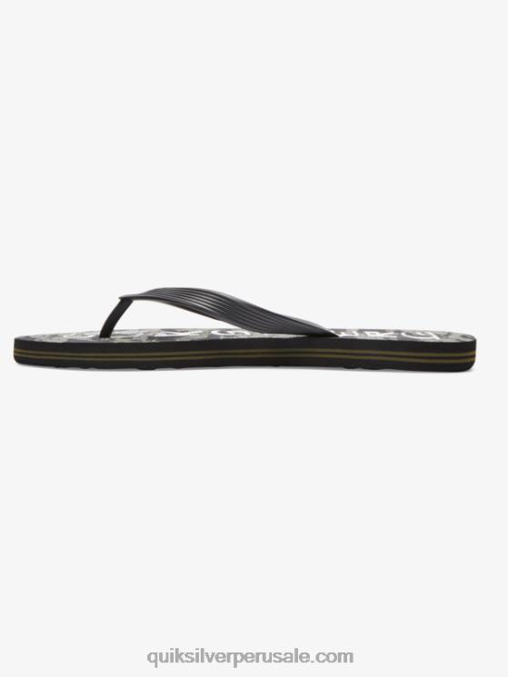 Quiksilver N8LNT1776 hombres verde negro chanclas molokai con gotas de ácido