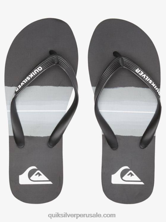 Quiksilver N8LNT1788 hombres Gris oscuro chanclas molokai con tinte de resina