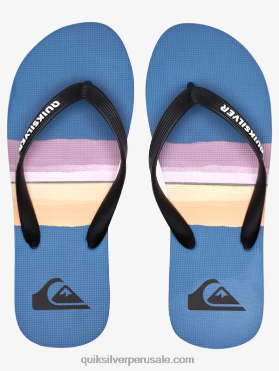 Quiksilver N8LNT1789 hombres negro/azul/gris chanclas molokai con tinte de resina