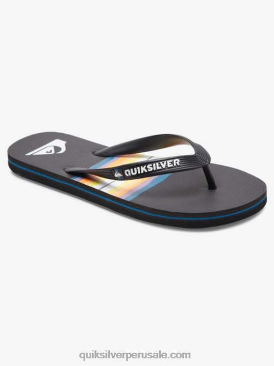 Quiksilver N8LNT1791 hombres negro chanclas molokai con tinte de resina