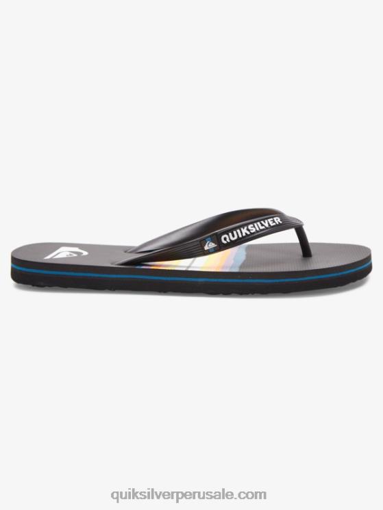 Quiksilver N8LNT1791 hombres negro chanclas molokai con tinte de resina