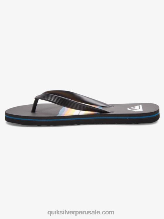 Quiksilver N8LNT1791 hombres negro chanclas molokai con tinte de resina