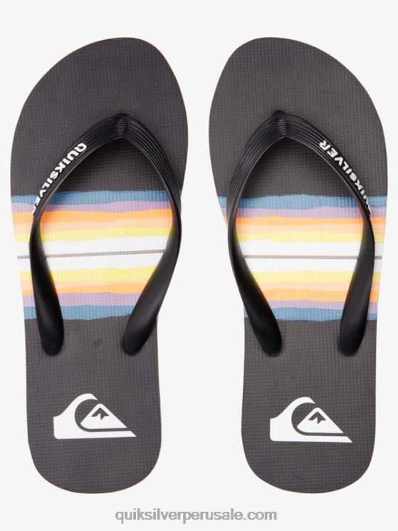 Quiksilver N8LNT1791 hombres negro chanclas molokai con tinte de resina