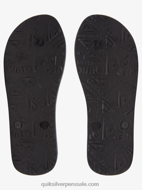 Quiksilver N8LNT1791 hombres negro chanclas molokai con tinte de resina
