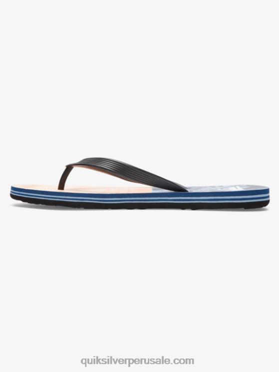 Quiksilver N8LNT1857 hombres negro/naranja/verde chanclas molokai cinco o