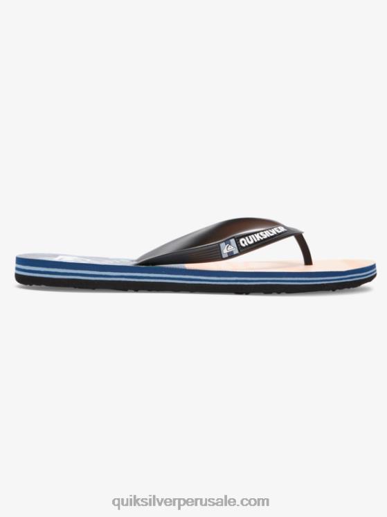 Quiksilver N8LNT1857 hombres negro/naranja/verde chanclas molokai cinco o