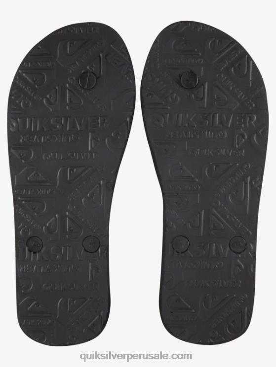 Quiksilver N8LNT1857 hombres negro/naranja/verde chanclas molokai cinco o