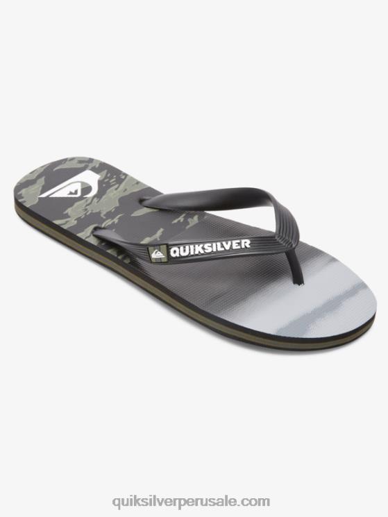Quiksilver N8LNT1858 hombres verde negro chanclas molokai cinco o
