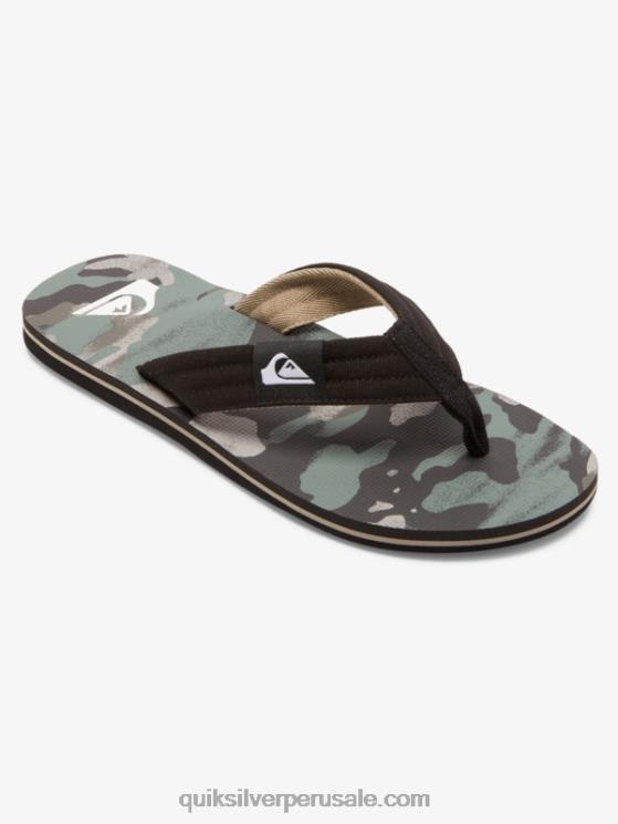 Quiksilver N8LNT491 hombres verde negro sandalias molokai layback
