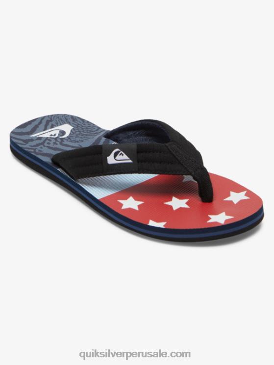 Quiksilver N8LNT497 hombres azul 1 sandalias molokai layback