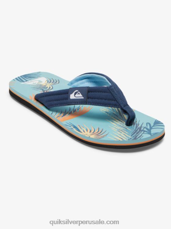 Quiksilver N8LNT498 hombres azul/negro/amarillo sandalias molokai layback