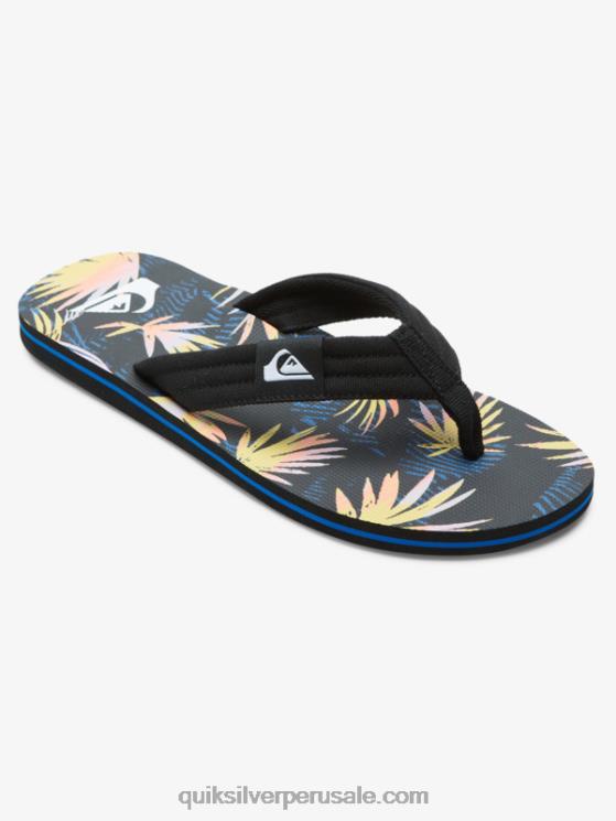 Quiksilver N8LNT501 hombres negro/azul/rosa sandalias molokai layback