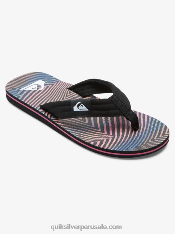 Quiksilver N8LNT502 hombres negro/naranja/gris sandalias molokai layback