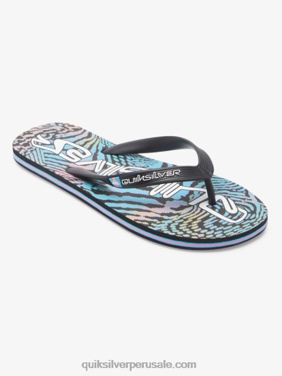 Quiksilver N8LNT514 hombres negro/rosa/azul chanclas molokai art
