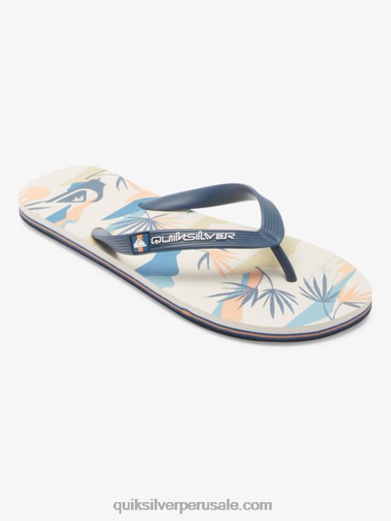 Quiksilver N8LNT515 hombres negro/blanco/azul chanclas molokai art