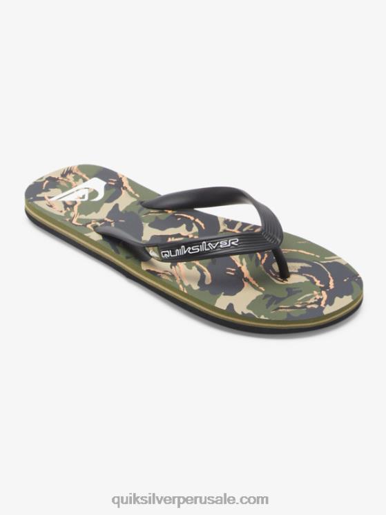 Quiksilver N8LNT516 hombres verde negro chanclas molokai art