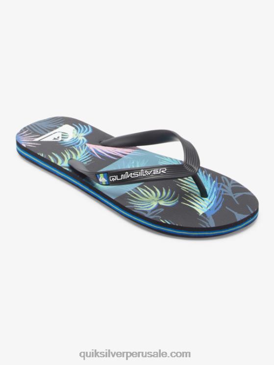 Quiksilver N8LNT517 hombres azul negro chanclas molokai art