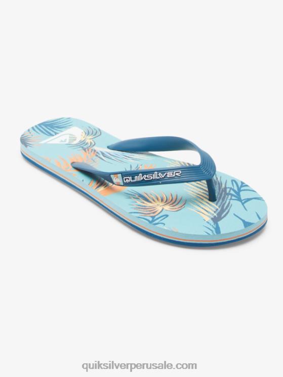 Quiksilver N8LNT519 hombres azul/negro/amarillo chanclas molokai art