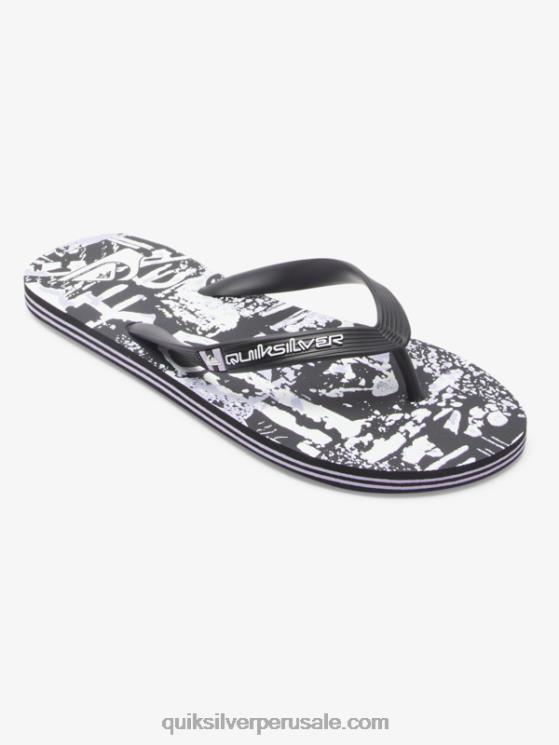 Quiksilver N8LNT520 hombres negro chanclas molokai art
