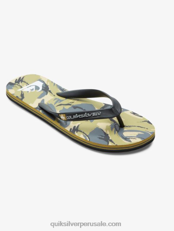 Quiksilver N8LNT522 hombres negro/gris/marron chanclas molokai art
