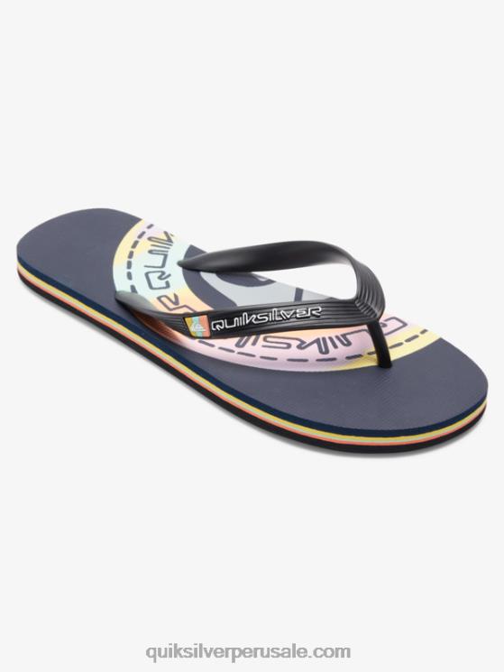 Quiksilver N8LNT523 hombres azul/naranja chanclas molokai art