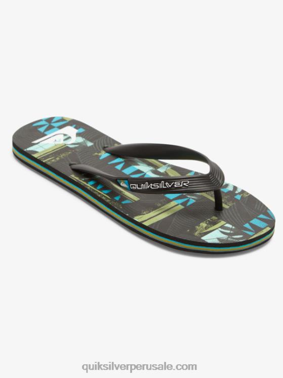 Quiksilver N8LNT524 hombres negro/azul/verde gregg kaplan molokai art chanclas