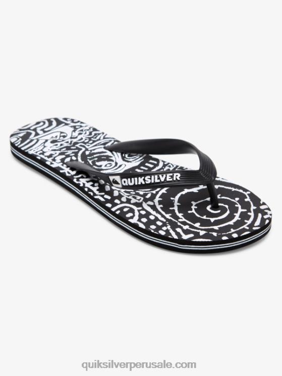 Quiksilver N8LNT525 hombres blanco negro chanclas molokai art
