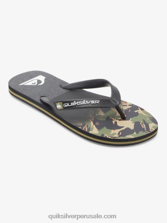 Quiksilver N8LNT570 hombres verde 1 chanclas molokai con paneles