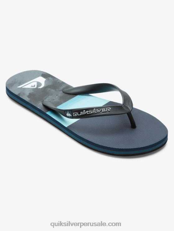 Quiksilver N8LNT573 hombres gris azulado chanclas molokai con paneles
